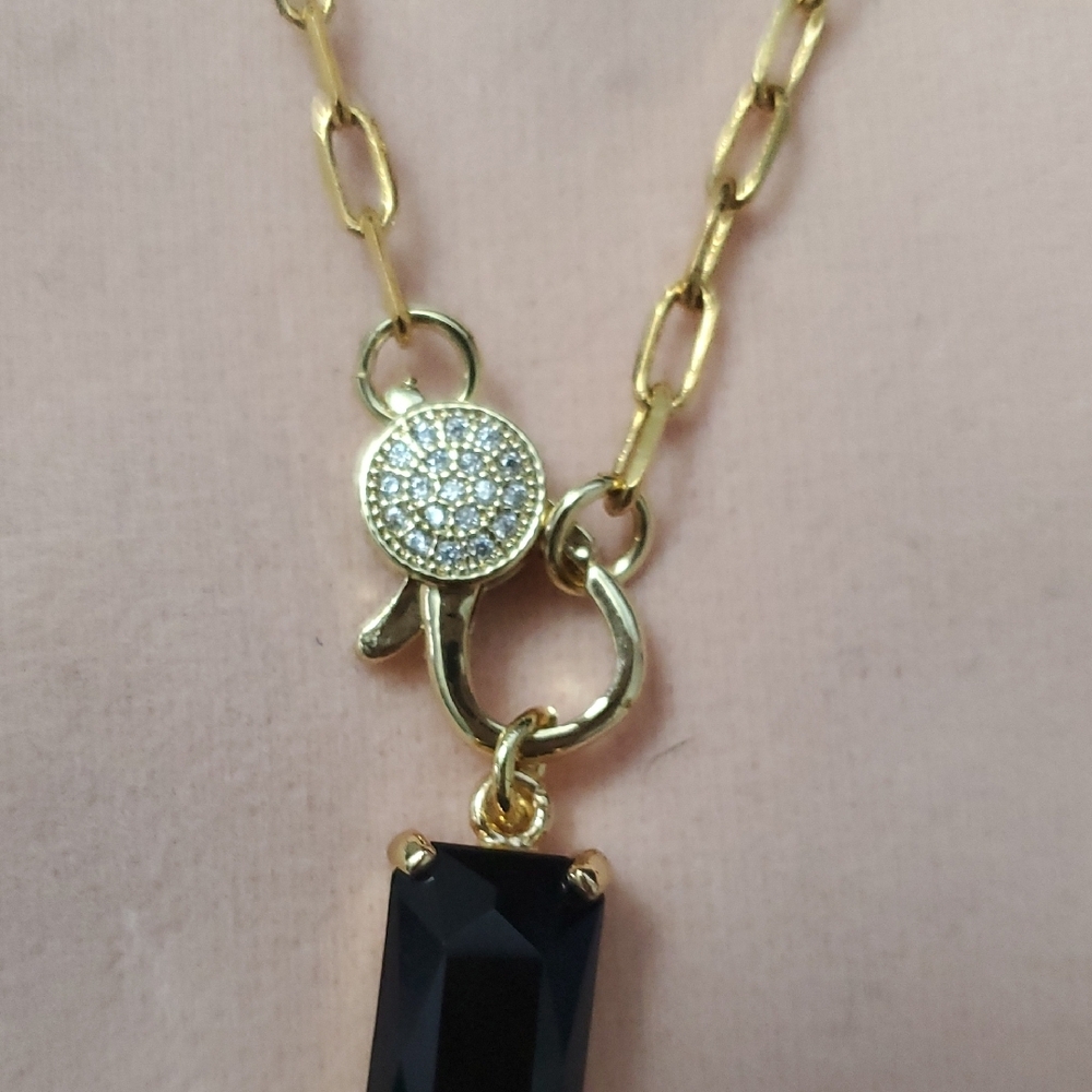 Melania Clara Gold Necklace and with Multicolored Gems And Extra Gems - Picture 5 of 9